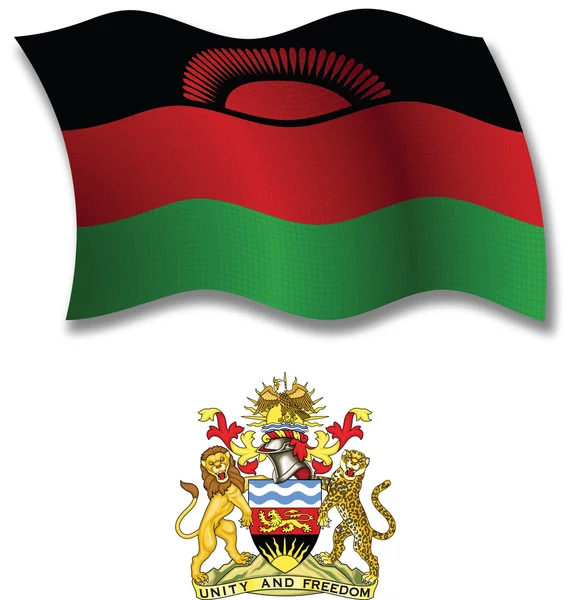 Malawi textured wavy flag vector — Stock Vector