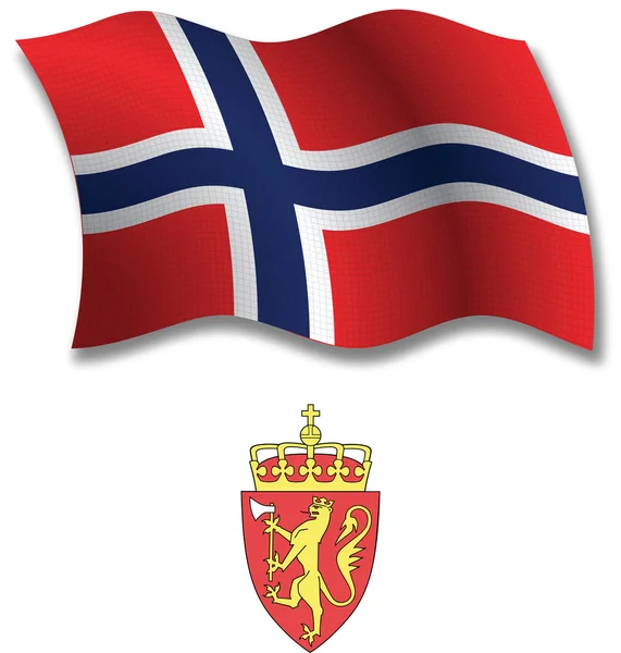 Vector de bandera ondulada texturizada norway — Vector de stock