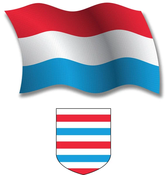 Luxembourg textured wavy flag vector — Stock Vector