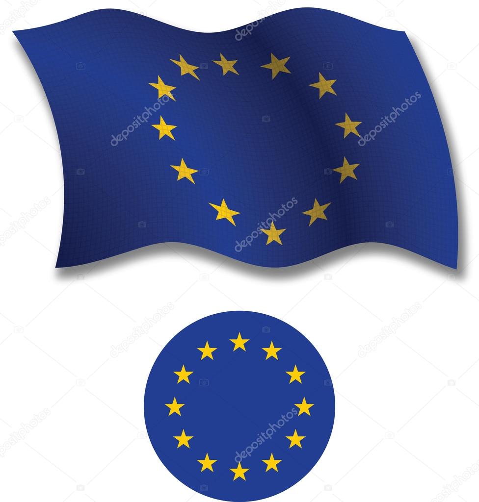 European union textured wavy flag vector