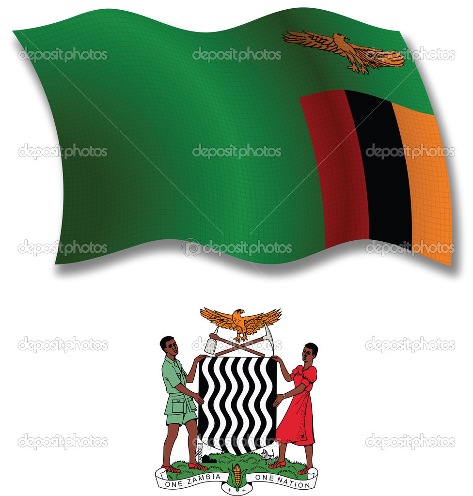 zambia textured wavy flag vector