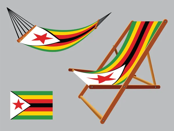 Zimbabwe hammock and deck chair — Stock Vector