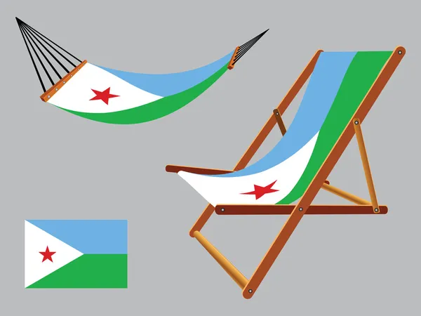 Djibouti hammock and deck chair set — Stock Vector