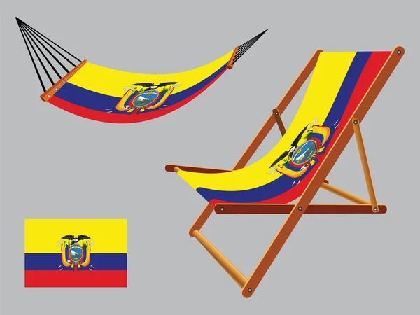 Hamaca ecuador y cubierta silla conjunto — Archivo Imágenes Vectoriales