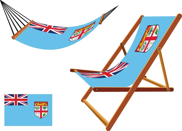Fiji hammock and deck chair set — Stock Vector