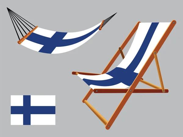 Finlandia hamakiem i leżakami zestaw — Wektor stockowy
