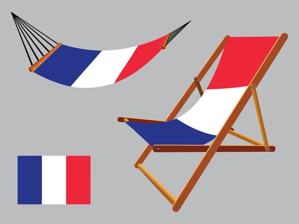 France hammock and deck chair set — Stock Vector