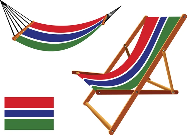 冈比亚吊床和甲板上的椅子套 — 图库矢量图片