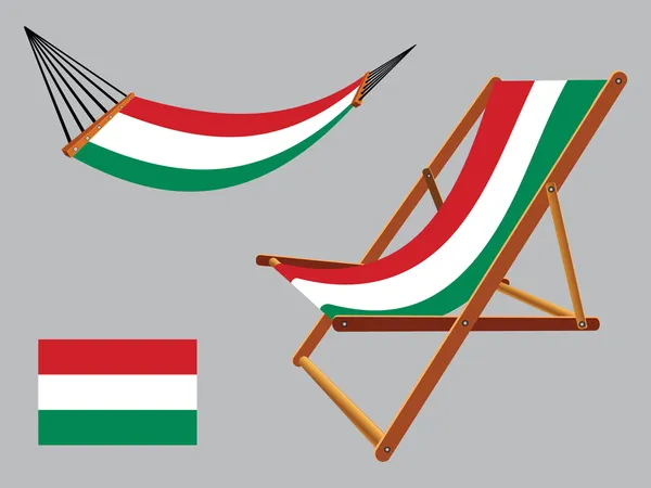 Maďarsko hamak a lehátko sada — Stockový vektor