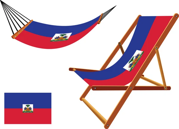 Haiti rede e deck cadeira set —  Vetores de Stock