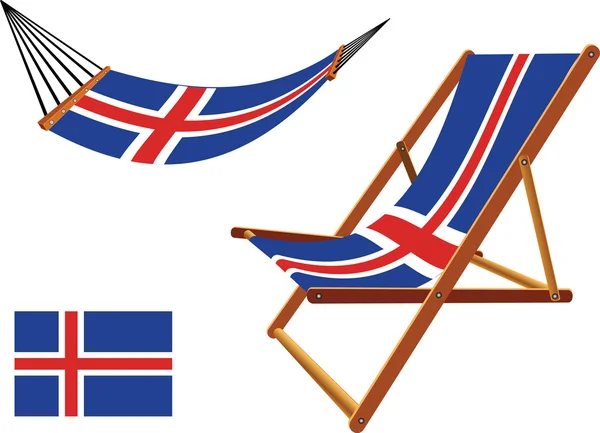 Iceland hammock and deck chair set — Stock Vector