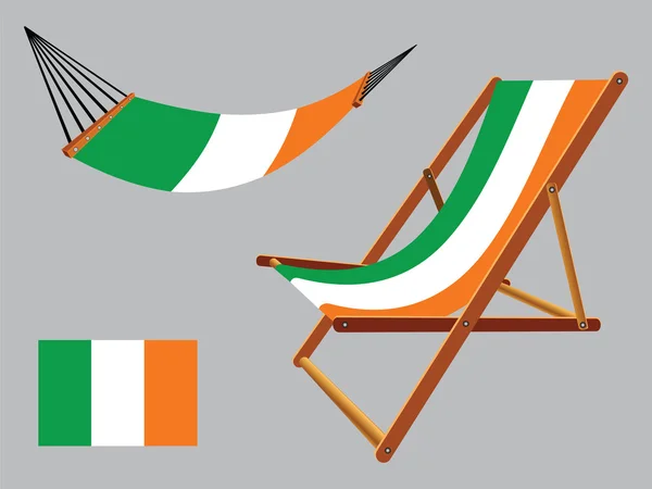 Irlanda rede e deck cadeira set — Vetor de Stock