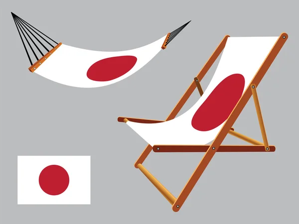 日本吊床和甲板上的椅子套 — 图库矢量图片