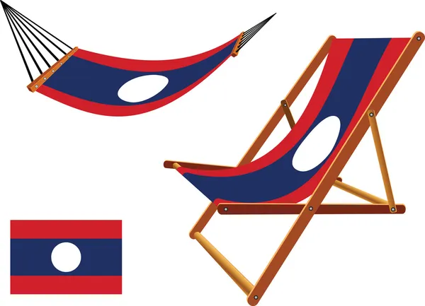 Juego de hamaca y silla de cubierta laos — Archivo Imágenes Vectoriales