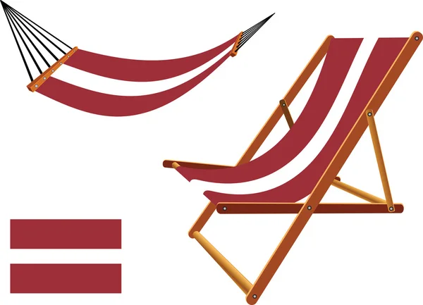 Lettland Hängematte und Liegestuhl Set — Stockvektor