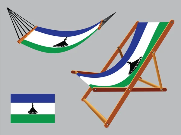 莱索托吊床和甲板上的椅子套 — 图库矢量图片