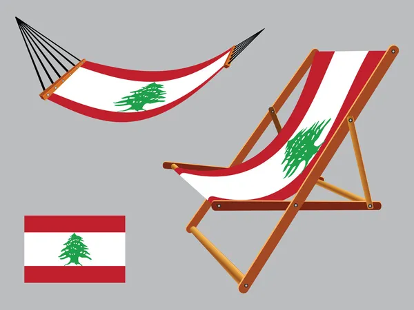 Conjunto de rede e espreguiçadeira lebanon —  Vetores de Stock