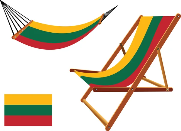 Lithuania hammock and deck chair set — Stock Vector