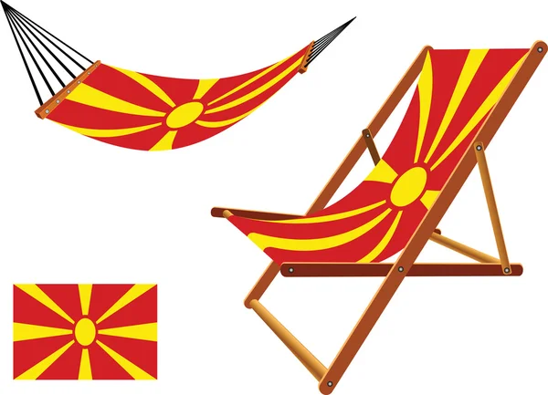 Macedonia hammock and deck chair set — Stock Vector