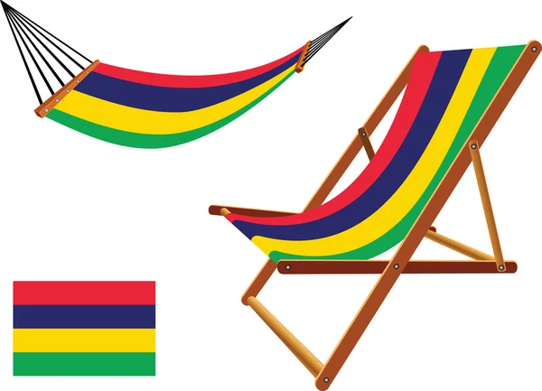 Mauritius hamaca y cubierta silla conjunto — Vector de stock