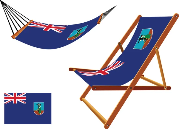 Montserrat hammock and deck chair set — Stock Vector