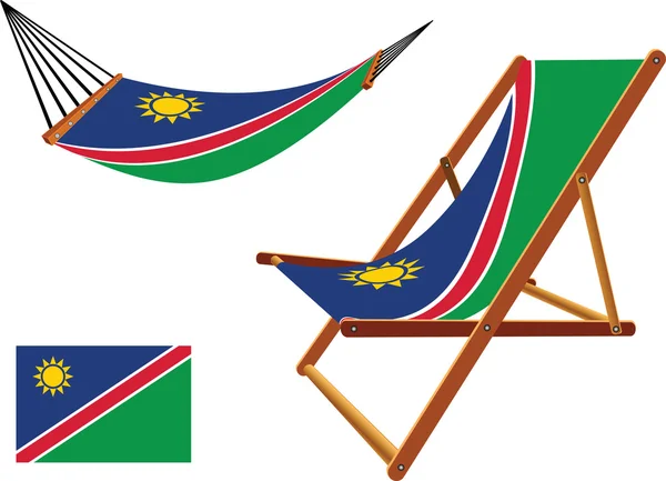 Set amaca e sdraio namibia — Vettoriale Stock