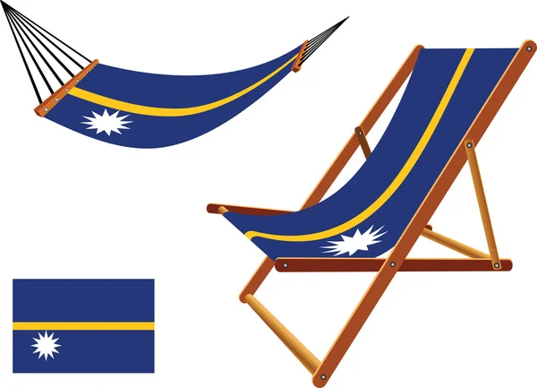 瑙鲁吊床和甲板上的椅子套 — 图库矢量图片