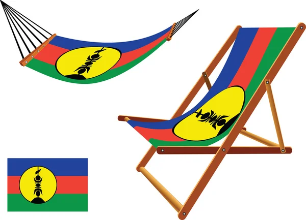 New caledonia hammock and deck chair set — Stock Vector