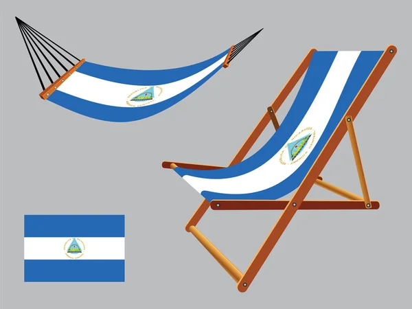 Set di sedie a sdraio e amaca nicaragua — Vettoriale Stock