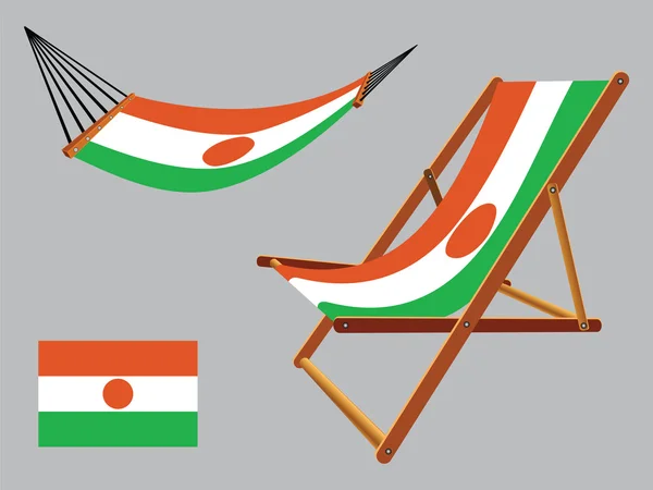 Niger hammock and deck chair set — Stock Vector