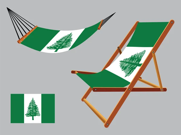 Norfolk island hammock and deck chair set — Stock Vector