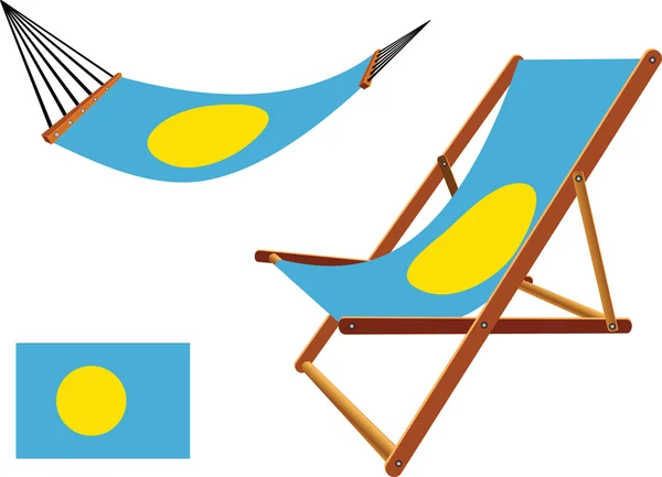 Palau hammock and deck chair set — Stock Vector