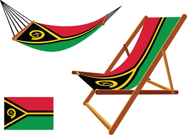 Vanuatu hammock and deck chair — Stock Vector