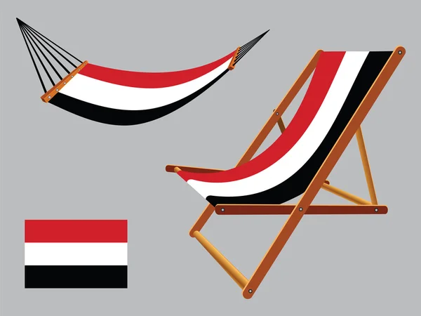 Hamaca yemen y silla de cubierta — Vector de stock