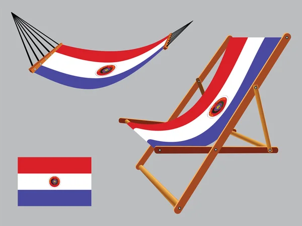 Paraguay hammock and deck chair set — Stock Vector