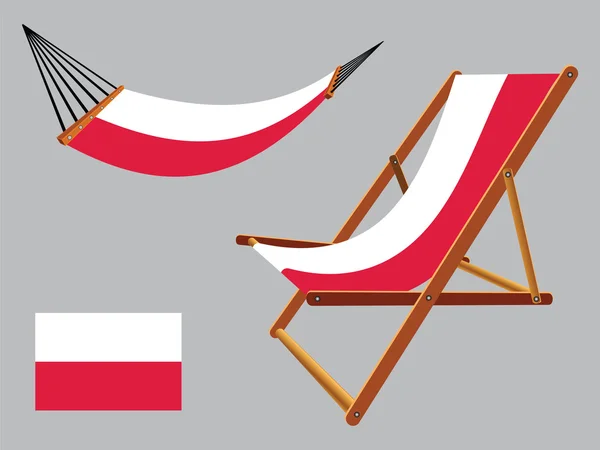 Poland Hängematte und Liegestuhl Set — Stockvektor