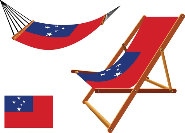 Samoa hammock and deck chair set — Stock Vector