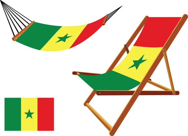 Senegal hammock and deck chair set — Stock Vector