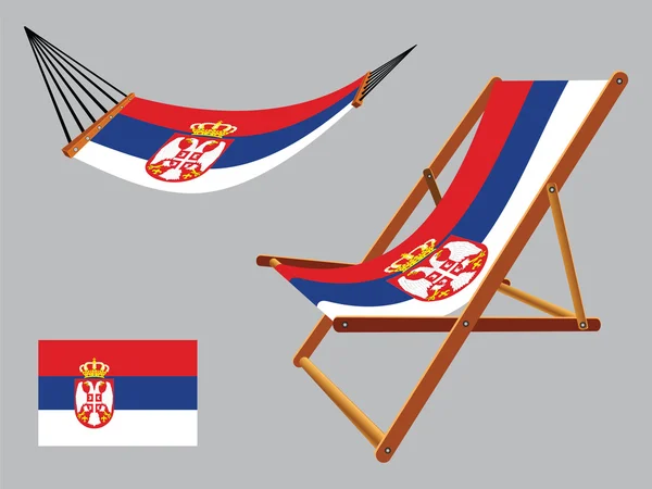Serbia hammock and deck chair set — Stock Vector