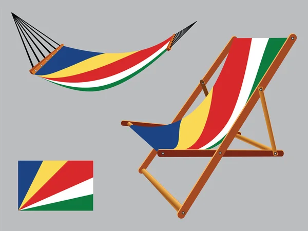 Seychelles hamaca y cubierta silla conjunto — Archivo Imágenes Vectoriales