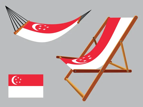 Singapore hammock and deck chair set — Stock Vector