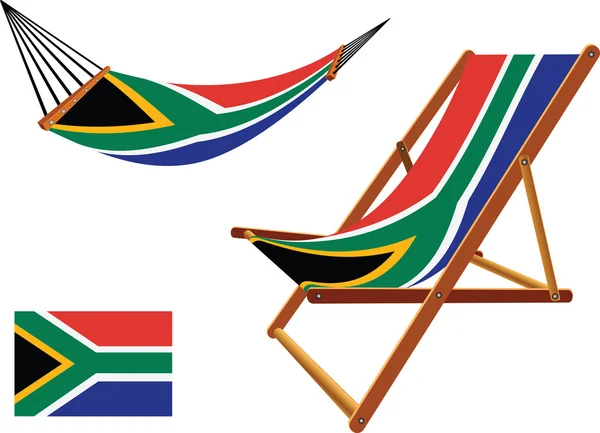 África do Sul rede e deck cadeira set —  Vetores de Stock