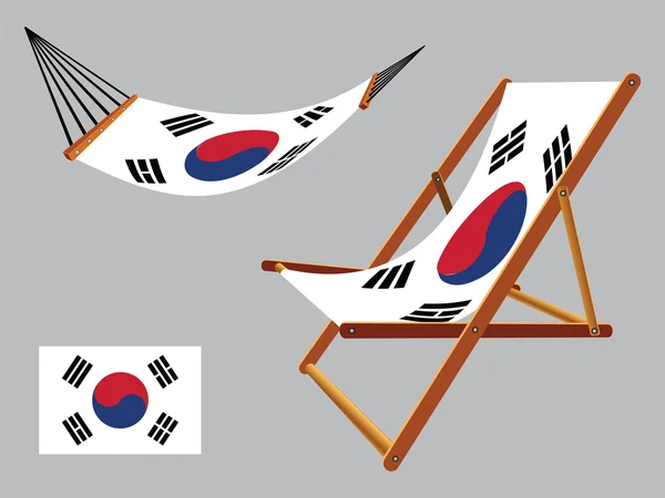 Sydkorea hängmatta och däck stol som — Stock vektor