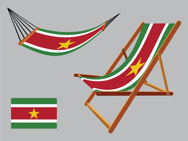 Suriname hammock and deck chair set — Stock Vector