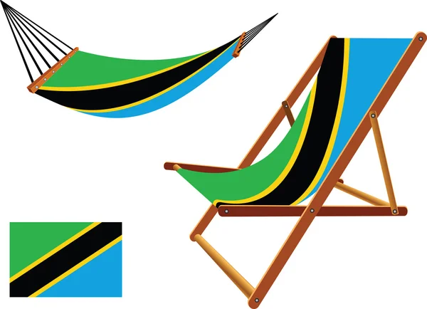 Hamaca tanzania y silla de cubierta — Vector de stock