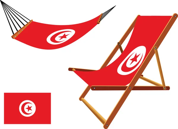 Tunisia hammock and deck chair — Stock Vector