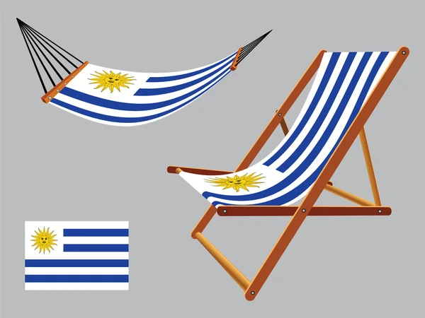 Hamac uruguay et chaise longue — Image vectorielle