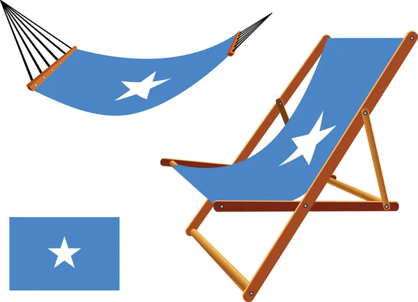 Somalia hammock and deck chair set — Stock Vector