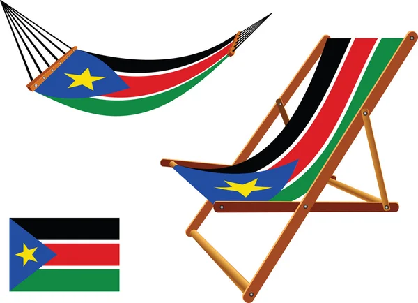 South sudan hammock and deck chair set — Stock Vector