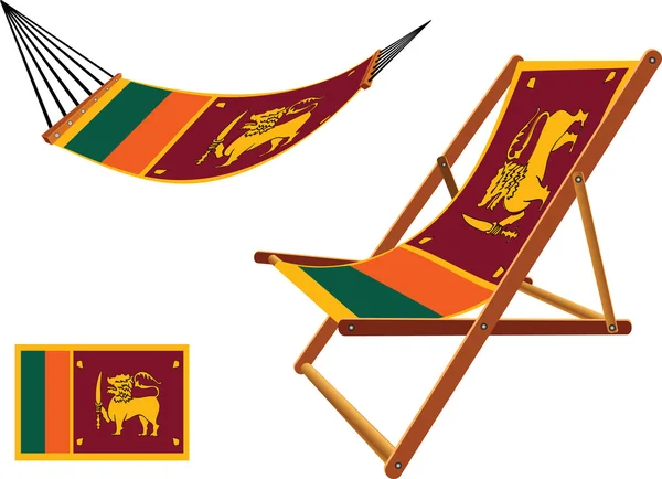 Sri lanka hammock and deck chair set — Stock Vector